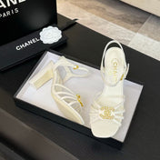 HIGHT SANDALS 2025 IN WHITE PATENT LAMBSKIN