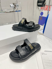 CD DIORACT SANDALS IN BLACK LAMBSKIN