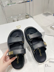 CD DIORACT SANDALS IN BLACK LAMBSKIN