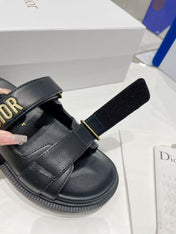 CD DIORACT SANDALS IN BLACK LAMBSKIN