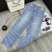 CC Jeans Printed Faded Denim Blue and White