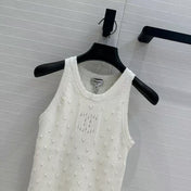 CC 25 White Knitted Tank Top