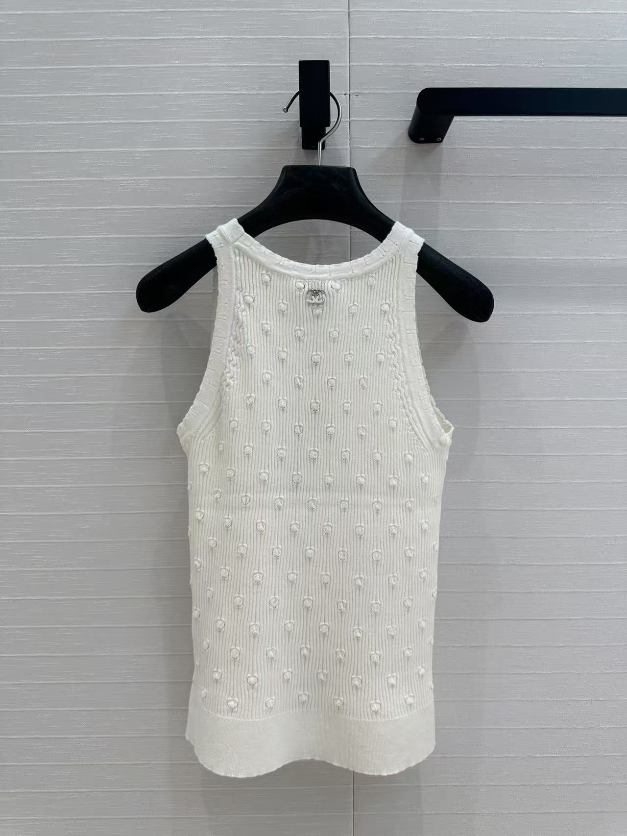 CC 25 White Knitted Tank Top