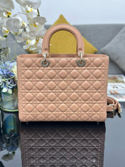 LARGE 32 LADY BAG IN PEACE LAMBSKIN WITH GOLD HARDWARE