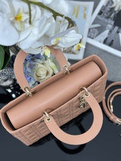 LARGE 32 LADY BAG IN PEACE LAMBSKIN WITH GOLD HARDWARE