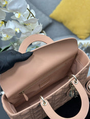 LARGE 32 LADY BAG IN PEACE LAMBSKIN WITH GOLD HARDWARE