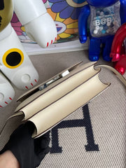 HM CONSTANCE BAGS 19 WHITE LAMBSKIN SILVER H BUCKLE MIX (MADE-TO-ODER)