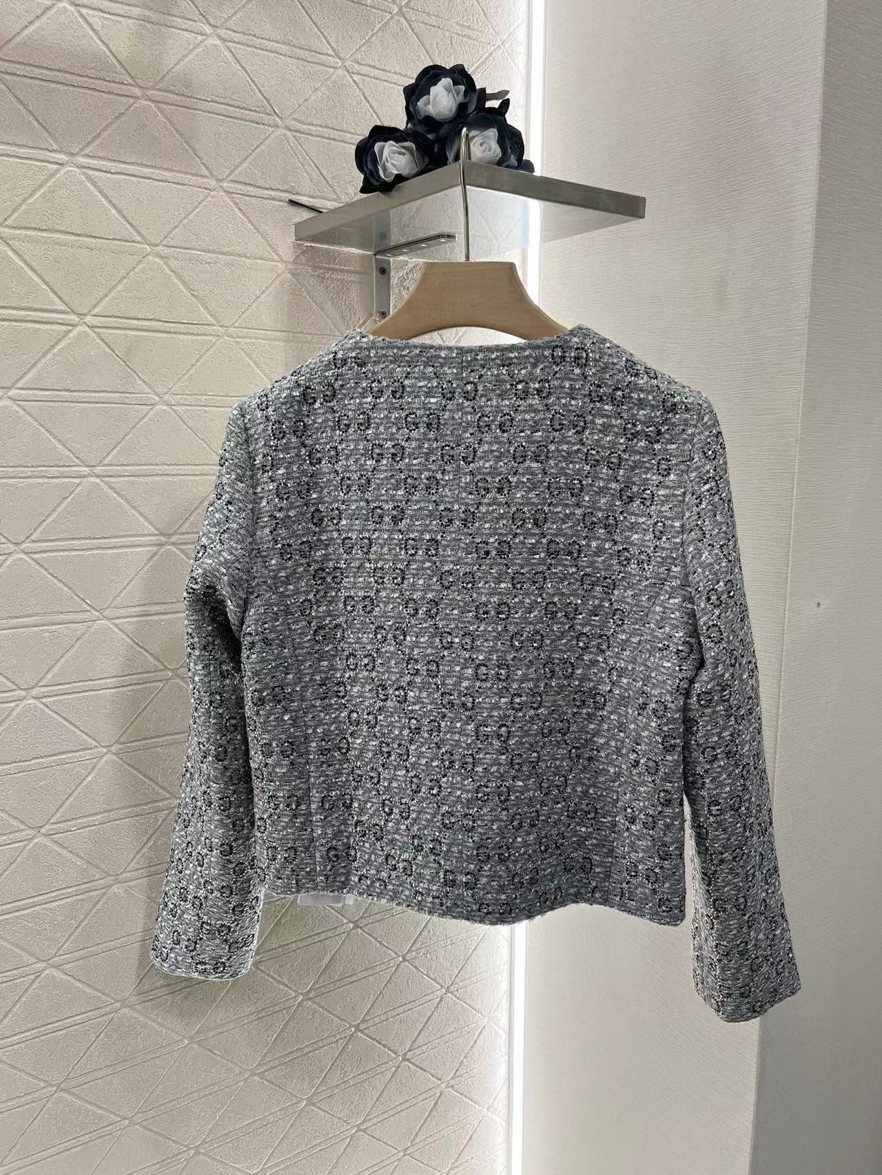 GG Coat Grey Tweed Coat