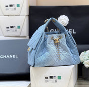 CC 25 HANDBAG IN BLUE 30 DENIM GOLD HARDWARE