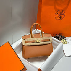 HM BIRKIN 20CM BAG BROWN TOGO LEATHER GOLD HARDWARE (MADE-TO-ODER)
