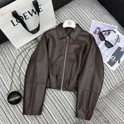 LOEWE Draped Jacket Brown Nappa Lambskin
