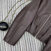 LOEWE Draped Jacket Brown Nappa Lambskin