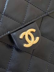 CC 25 HANDBAG IN BLACK 40 GRAINED CALFSKIN GOLD HARDWARE