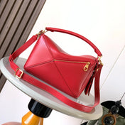 PUZZLE HANDBAG 24 IN RED CALFSKIN