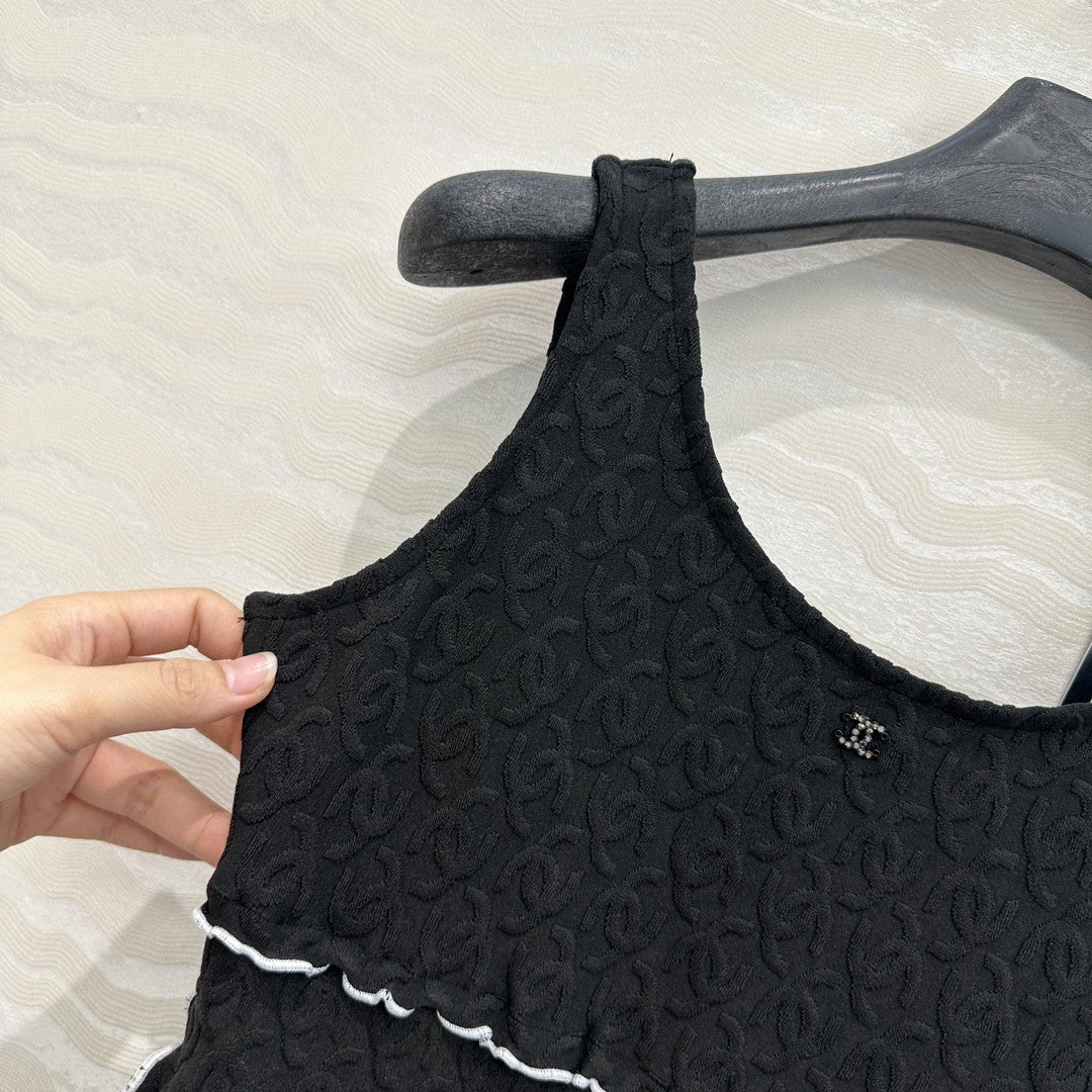 Coco Double C Jacquard Logo Classic One-piece Swimsuit