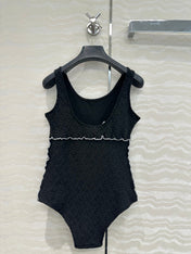 Coco Double C Jacquard Logo Classic One-piece Swimsuit