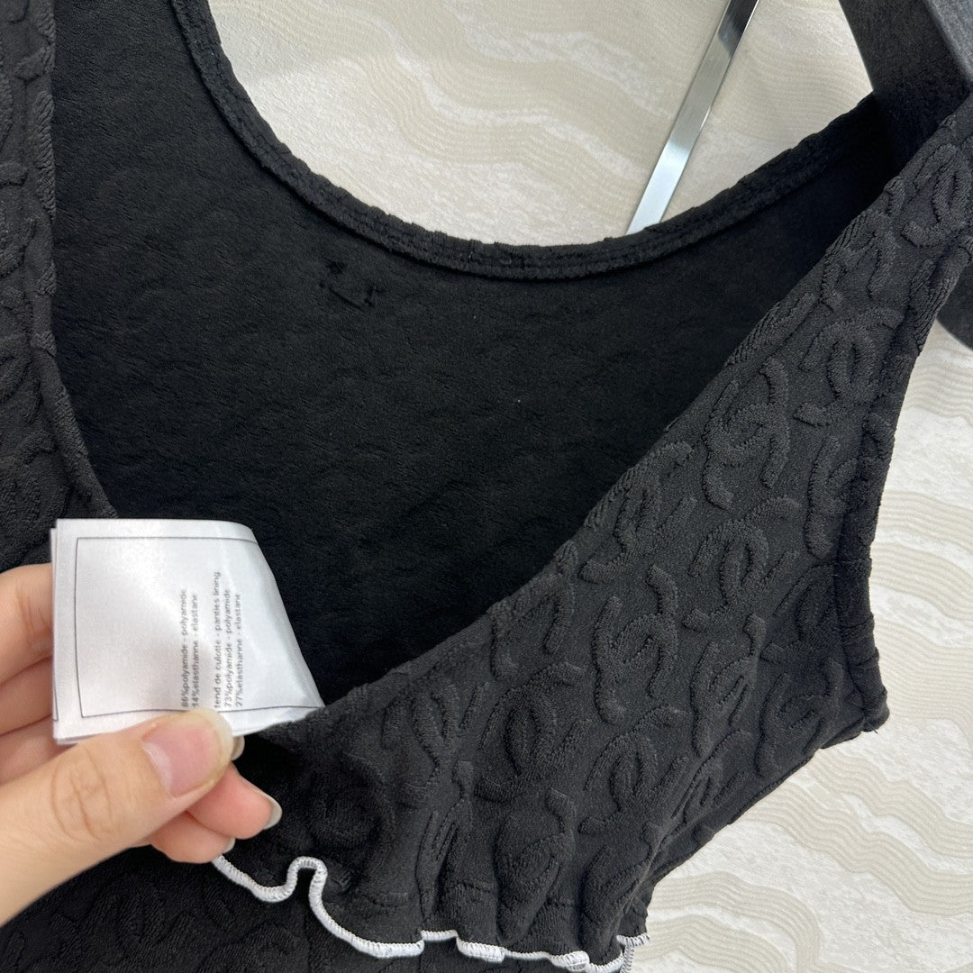 Coco Double C Jacquard Logo Classic One-piece Swimsuit