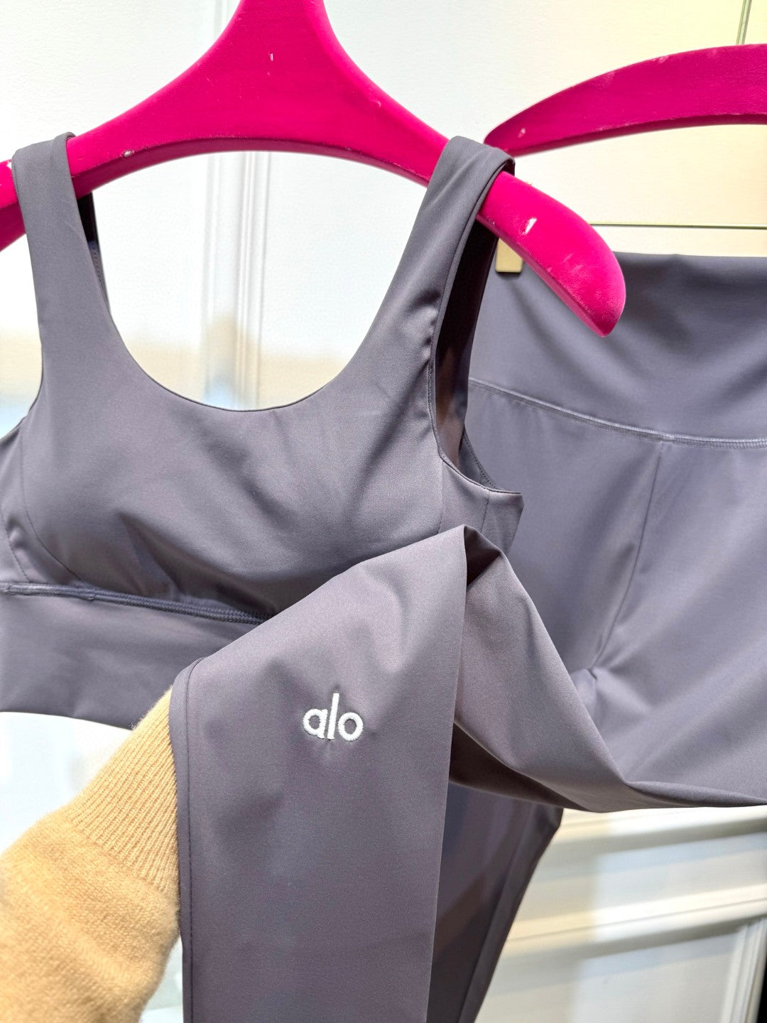 Full Set Alo Yoga Grey Cotton