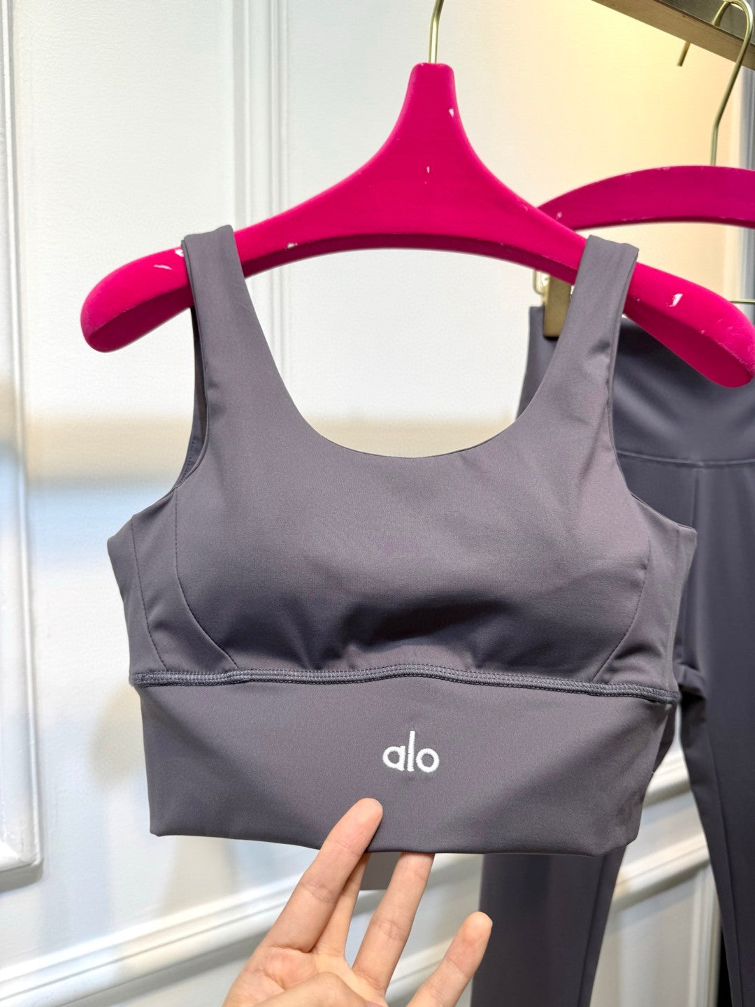 Full Set Alo Yoga Grey Cotton