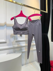 Full Set Alo Yoga Grey Cotton