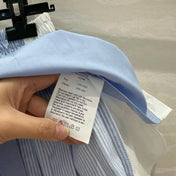 AW Pleated Mini Shorts in Blue Cotton