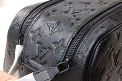 DOPP KIT TOILETRY BAG 28 CM IN BLACK TAURILLON MONOGRAM LEATHER