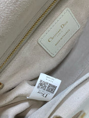 LADY BAG 24 IN WHITE CALFSKIN GOLD HARDWARE