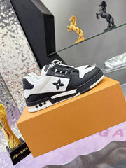 LV TRAINER SNEAKERS IN BLACK AND WHITE CALFSKIN