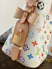 LV SHOULDER BAG 18 IN MULTICOLOR MONOGRAM CANVAS AND CALFSKIN