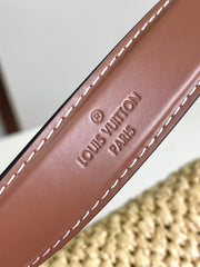 LV SHOULDER BAG 24 IN BEIGE WOVEN RAFFIA GOLD HARDWARE