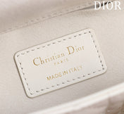 SMALL LADY D-JOY 22 WHITE LAMBSKIN GOLD HARDWARE