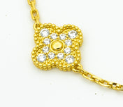 CLOVER BRACELET 5 MOTIFS CARNELIAN DIAMOND