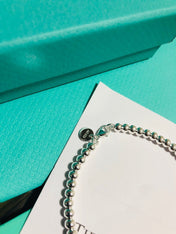 LOVE TIFFANY RED HEART TAG BEAD BRACELET