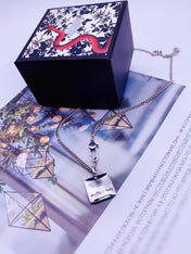 LOGO ENGRAVED SQUARE PENDANT NECKLACE