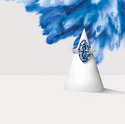 PROMISE MARQUISE CUT BLUE DIAMOND ENGAGEMENT RING