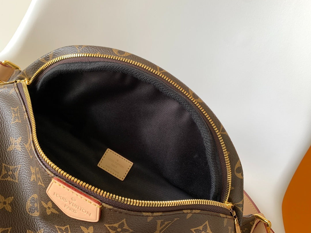 LV BUMBAG 37 IN BROWN COATED MONOGRAM CANVAS