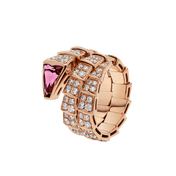 SERPENTI RING PINK GOLD DIAMOND PINK DOUBLE ROW