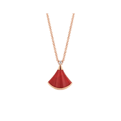 DREAM NECKLACE CARNELIAN 1 DIAMOND