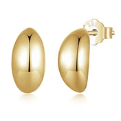 Bamoer 925 Sterling Silver Chunky Comma Stud Earrings Waterdrop Open Hoops Platinum Plated Fashion Fine Jewelry for Women Girls