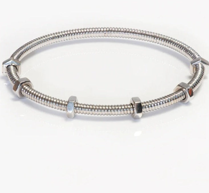 NUTS AND BOLTS SILVER BRACELET