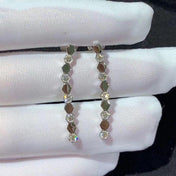 BEE LOVE SILVER DIAMOND LONG EARRINGS