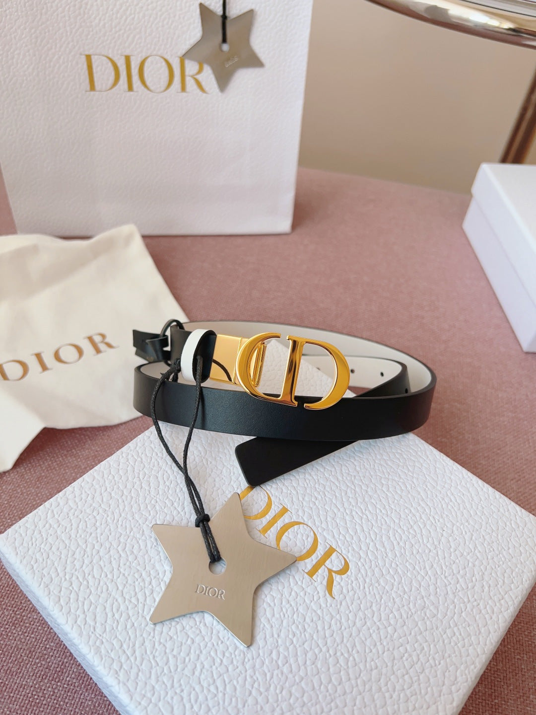 DIOR 25S BELT 20 MM IN BLACK CALFSKIN 618009