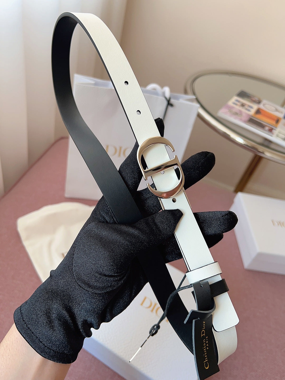 DIOR 25S BELT 20 MM IN BLACK CALFSKIN 618011