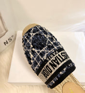 GRANVILLE ESPADRILLE NAVY BLUIE OBLIQUE EMBROIDERED COTTON MULE