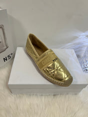 GRANVILLE ESPADRILLE GOLD QUILTED CANNAGE CALFSKIN