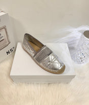 GRANVILLE ESPADRILLE SILVER QUILTED CANNAGE CALFSKIN