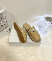 GRANVILLE ESPADRILLE MULE CAMEL BEIGE QUILTED CANNAGE CALFSKIN