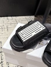 DIOR ADJUSTABLE STRAP SANDALS 25S 50 MM IN BLACK FABRIC MIX CALFSKIN STYLE 5