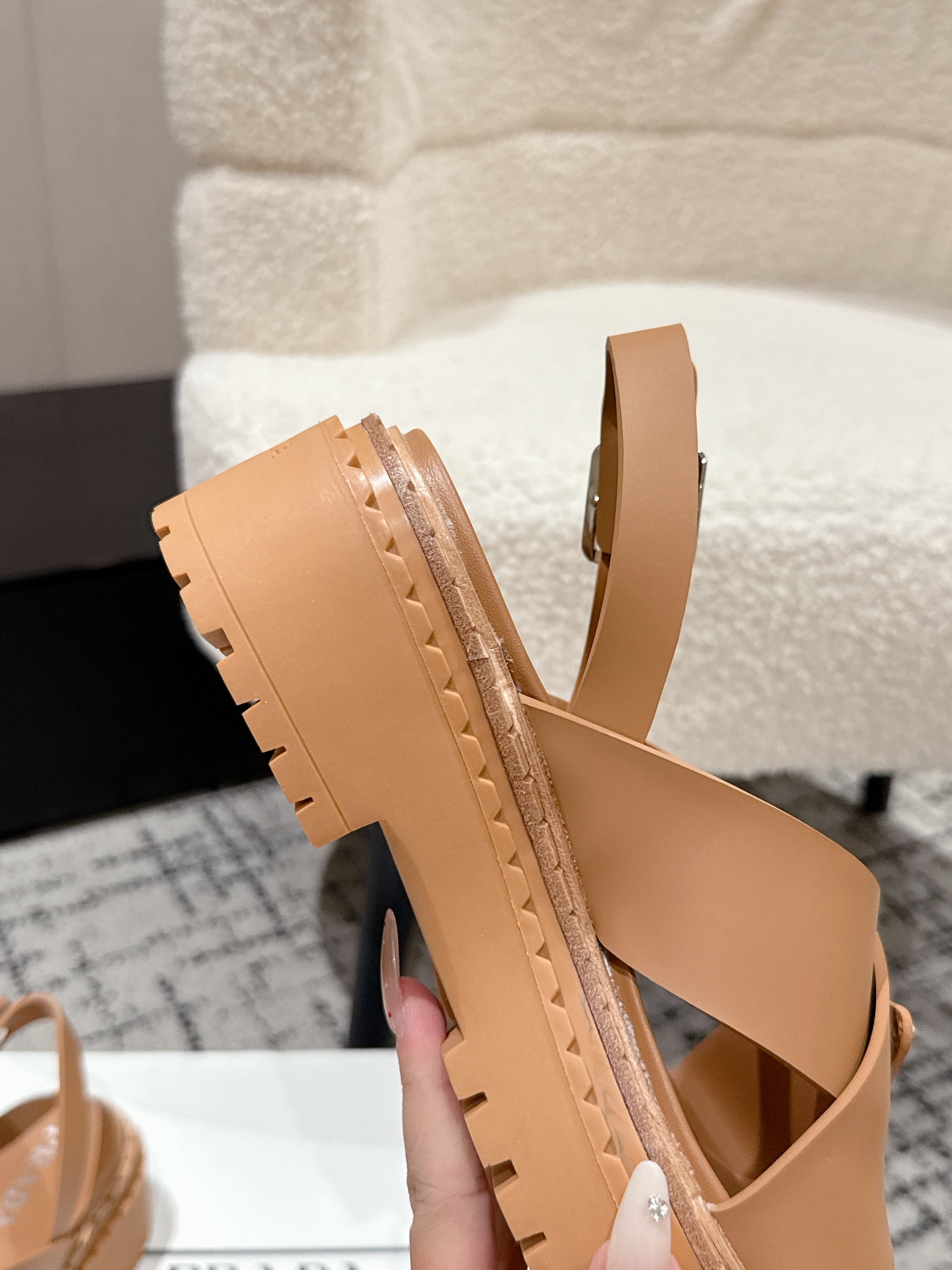 PRADA 25S CRISSCROSS SANDALS IN BURNT ORANGE CALFSKIN LOGO