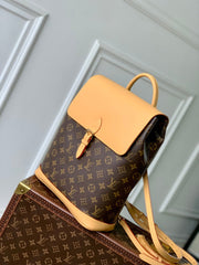 SOHO MM 32 IN BROWN MONOGRAM COATED CANVAS AND CALFSKIN